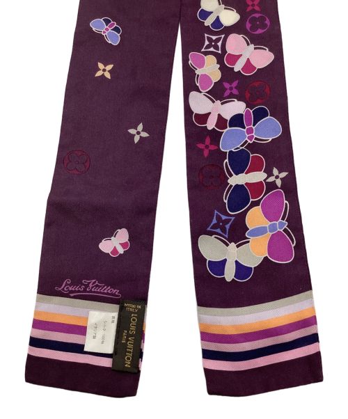 LOUIS VUITTON（ルイ ヴィトン）LOUIS VUITTON (ルイ ヴィトン) バンドー 蝶モチーフ スカーフ パープルの古着・服飾アイテム