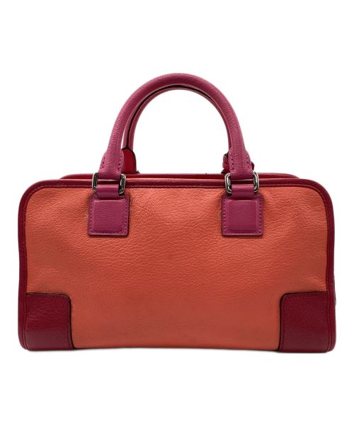 LOEWE（ロエベ）LOEWE (ロエベ) アマソナ 28 バイカラー ハンドバッグ レッド×ピンクの古着・服飾アイテム