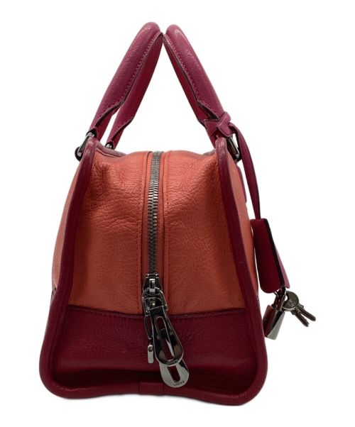 LOEWE（ロエベ）LOEWE (ロエベ) アマソナ 28 バイカラー ハンドバッグ レッド×ピンクの古着・服飾アイテム