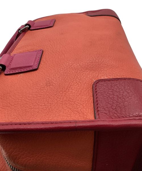 LOEWE（ロエベ）LOEWE (ロエベ) アマソナ 28 バイカラー ハンドバッグ レッド×ピンクの古着・服飾アイテム