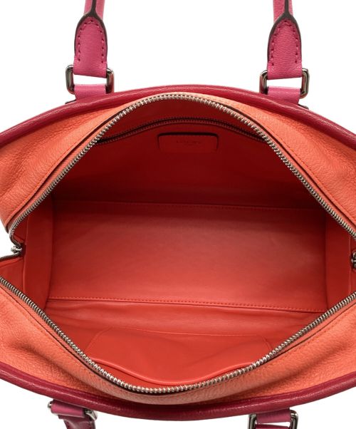 LOEWE（ロエベ）LOEWE (ロエベ) アマソナ 28 バイカラー ハンドバッグ レッド×ピンクの古着・服飾アイテム