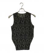 PLEATS PLEASEプリーツプリーズ）の古着「プリーツ ノースリーブ」｜ブラック×アイボリー