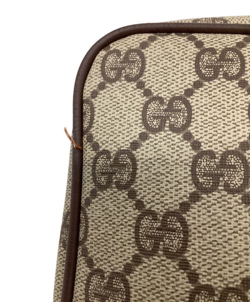 GUCCI（グッチ）GUCCI (グッチ) GGスプリーム クラッチバッグ ブラウン×ベージュの古着・服飾アイテム
