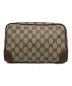 GUCCI (グッチ) GGスプリーム クラッチバッグ ブラウン×ベージュ：23000円