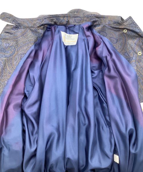 Aquascutum（アクアスキュータム）Aquascutum (アクアスキュータム) 総柄 ロングコート ネイビー サイズ:8の古着・服飾アイテム