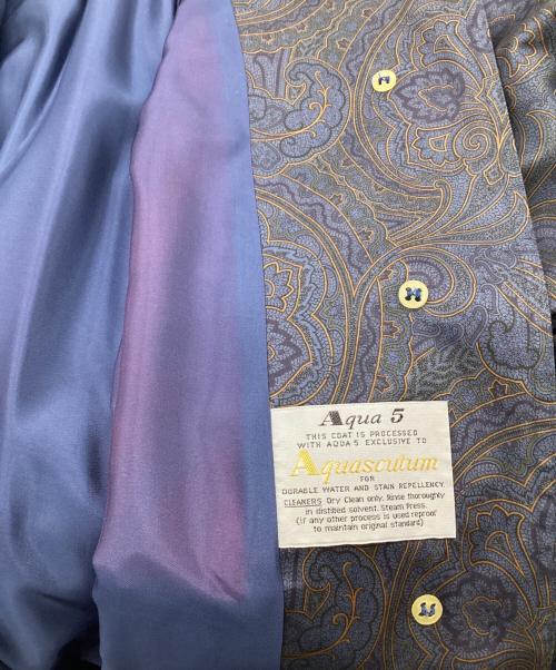 Aquascutum（アクアスキュータム）Aquascutum (アクアスキュータム) 総柄 ロングコート ネイビー サイズ:8の古着・服飾アイテム
