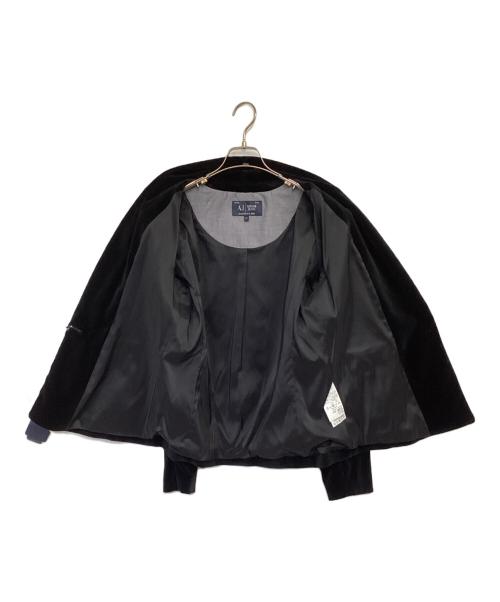 ARMANI JEANS（アルマーニジーンズ）ARMANI JEANS (アルマーニジーンズ) ベロアジャケット ブラック サイズ:48の古着・服飾アイテム