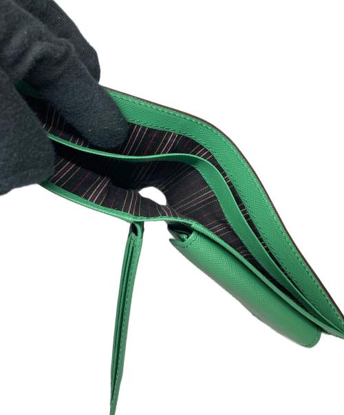 TAKEO KIKUCHI（タケオキクチ）TAKEO KIKUCHI (タケオキクチ) 2つ折り財布 ブラック×グリーンの古着・服飾アイテム