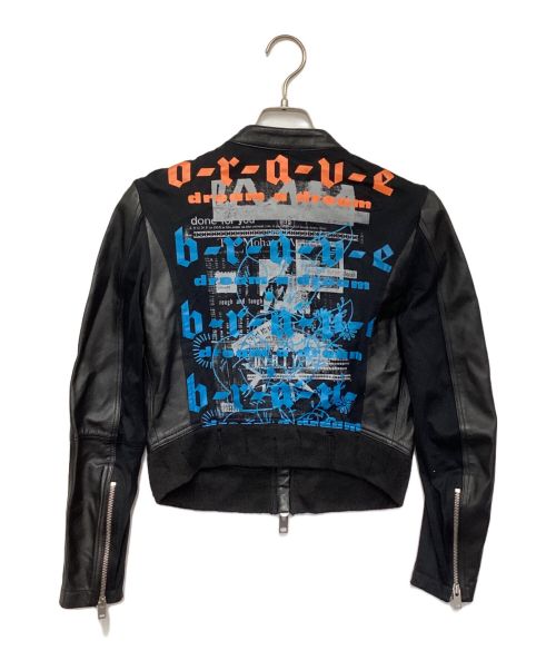 DIESEL（ディーゼル）DIESEL (ディーゼル) シープスキンレザーライダースジャケット ブラック サイズ:Sの古着・服飾アイテム