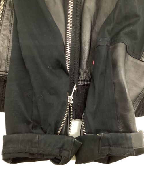 DIESEL（ディーゼル）DIESEL (ディーゼル) シープスキンレザーライダースジャケット ブラック サイズ:Sの古着・服飾アイテム