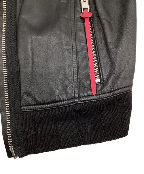 DIESEL（ディーゼル）DIESEL (ディーゼル) シープスキンレザーライダースジャケット ブラック サイズ:Sの古着・服飾アイテム