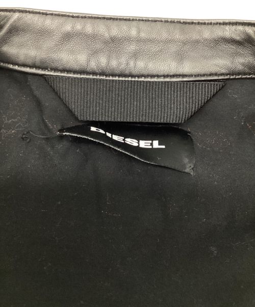 DIESEL（ディーゼル）DIESEL (ディーゼル) シープスキンレザーライダースジャケット ブラック サイズ:Sの古着・服飾アイテム