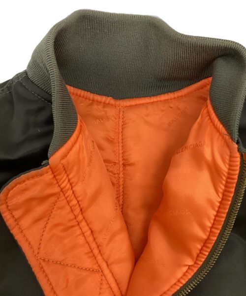 BALENCIAGA（バレンシアガ）BALENCIAGA (バレンシアガ) MA-1 Reversible Bomber Jacke（リバーシブル ボンバー ジャケット） グリーン サイズ:36の古着・服飾アイテム