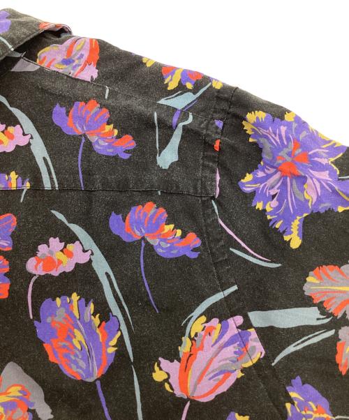 PS Paul Smith（ＰＳポールスミス）PS Paul Smith (ＰＳポールスミス) ランダムフローラル オープンカラーシャツ ブラック サイズ:Mの古着・服飾アイテム