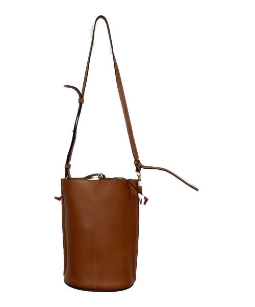 LOEWE（ロエベ）LOEWE (ロエベ) アナグラムゲート バケットショルダーバッグ ベージュ×ブラウンの古着・服飾アイテム