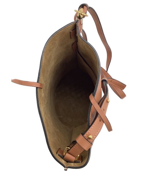 LOEWE（ロエベ）LOEWE (ロエベ) アナグラムゲート バケットショルダーバッグ ベージュ×ブラウンの古着・服飾アイテム