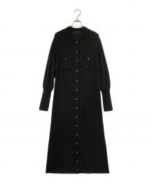 Curensology（カレンソロジー）の古着「モス ニット ワンピース」｜ブラック×シルバー