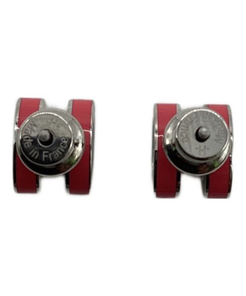 HERMES（エルメス）HERMES (エルメス) ミニポップHピアス ピンク×シルバーの古着・服飾アイテム