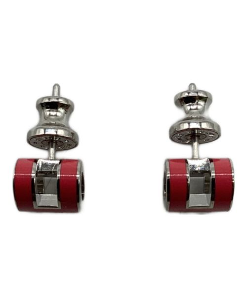 HERMES（エルメス）HERMES (エルメス) ミニポップHピアス ピンク×シルバーの古着・服飾アイテム