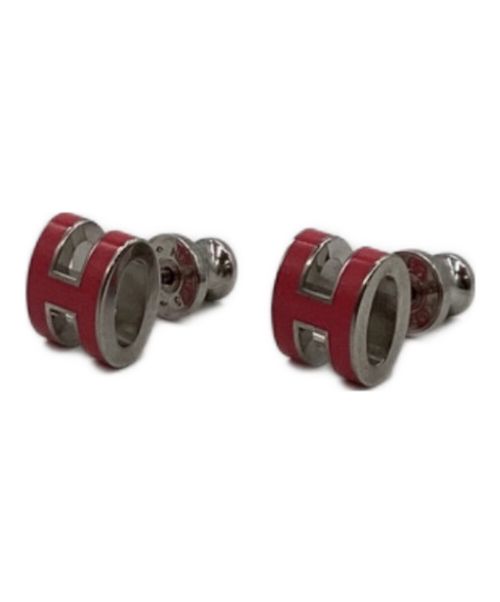 HERMES（エルメス）HERMES (エルメス) ミニポップHピアス ピンク×シルバーの古着・服飾アイテム