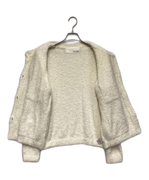 Whim Gazette（ウィムガゼット）Whim Gazette (ウィムガゼット) ニットツイードボタンジャケット ホワイト サイズ:Fの古着・服飾アイテム