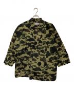 A BATHING APEア ベイシング エイプ）の古着「1ST CAMO JINBEI SUITS JACKET（ファースト カモ ジンベイ スーツ ジャケット）」｜オリーブブラウン