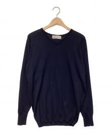 JOHN SMEDLEY（ジョンスメドレー）の古着「ウールニット」｜ネイビー
