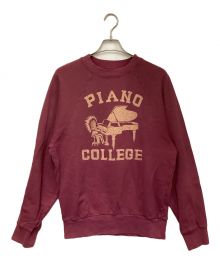 KAPITAL（キャピタル）の古着「ECO Fleece Laglan Crew Sweatshirts PIANO COLLEGE （エコ フリース ラグラン クルー スウェットシャツ ピアノ カレッジ）」｜レッド
