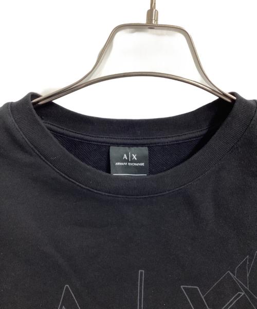 ARMANI EXCHANGE（アルマーニ エクスチェンジ）ARMANI EXCHANGE (アルマーニ エクスチェンジ) イーグルデザイン　スウェットプルオーバー ブラック サイズ:USA XLの古着・服飾アイテム