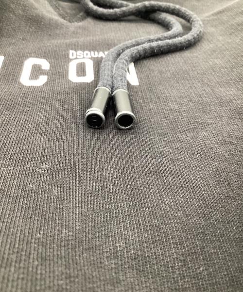 DSQUARED2（ディースクエアード）DSQUARED2 (ディースクエアード) ICON（アイコン）ロゴ スウェット パーカー ブラック サイズ:XXLの古着・服飾アイテム