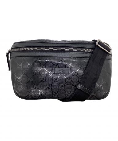 中古・古着通販】GUCCI (グッチ) GGインプリメ ボディバッグ ブラック