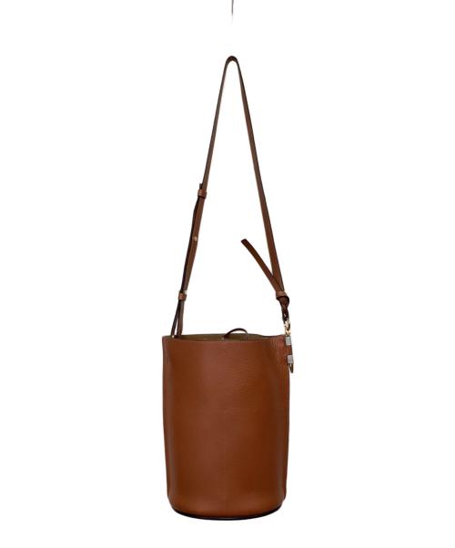 LOEWE（ロエベ）LOEWE (ロエベ) アナグラム ゲートバケット ショルダーバッグ グレー×ブラウンの古着・服飾アイテム