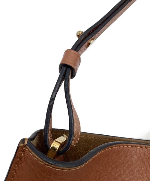 LOEWE（ロエベ）LOEWE (ロエベ) アナグラム ゲートバケット ショルダーバッグ グレー×ブラウンの古着・服飾アイテム