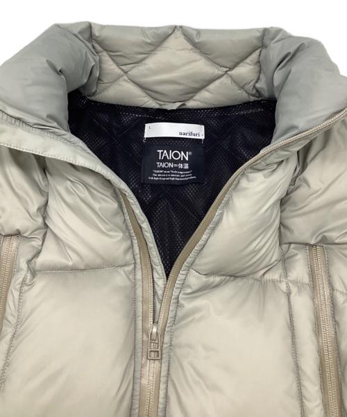 TAION（タイオン）TAION (タイオン) narifuri (ナリフリ) パッチワークライクボリュームダウンベスト グレー サイズ:Lの古着・服飾アイテム
