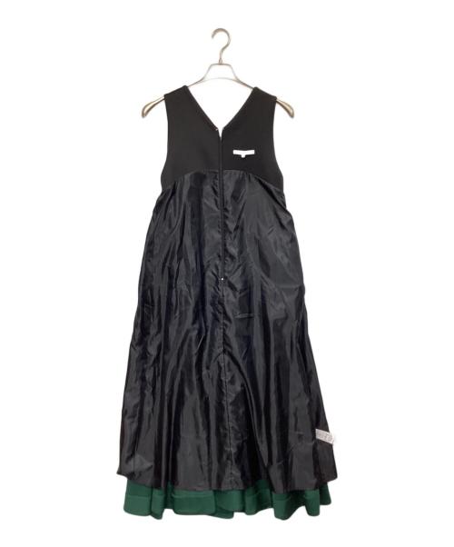 UN3D.（アンスリード）UN3D. (アンスリード) ノースリーブワンピース ブラック×ブルー×グリーン サイズ:38の古着・服飾アイテム