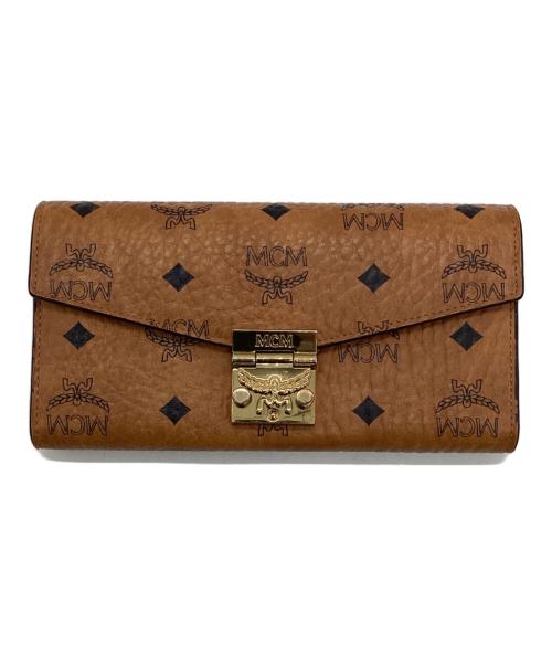MCM（エムシーエム）MCM (エムシーエム) PATRICIA FLAP WALLET LARGE（パトリシア フラップ ウォレット ラージ） ブラウンの古着・服飾アイテム