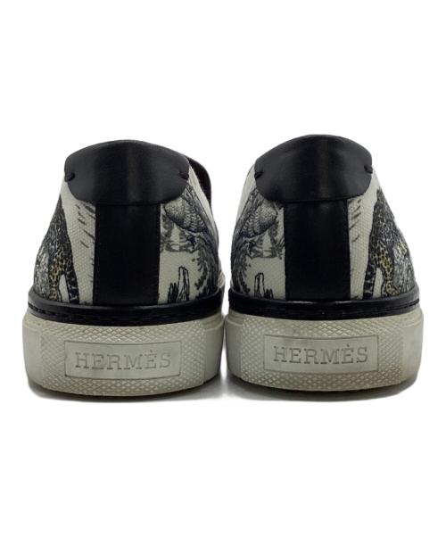 HERMES（エルメス）HERMES (エルメス) スリッポン ホワイト×ブラック サイズ:36の古着・服飾アイテム