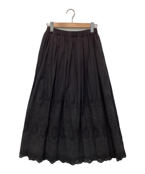 KAGURE（カグレ）KAGURE (カグレ) 刺繍ギャザースカート ブラック サイズ:FREEの古着・服飾アイテム