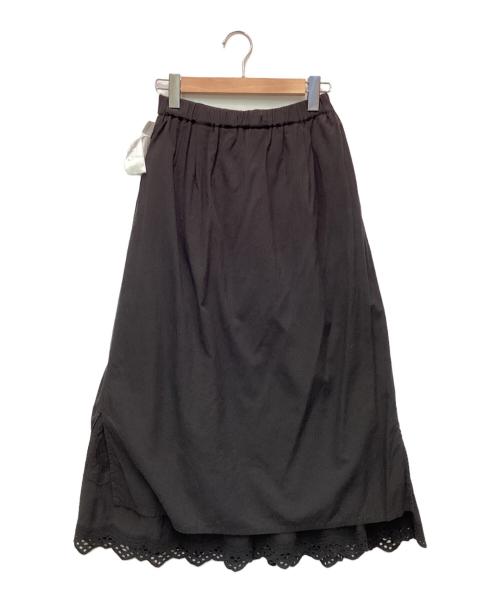 KAGURE（カグレ）KAGURE (カグレ) 刺繍ギャザースカート ブラック サイズ:FREEの古着・服飾アイテム
