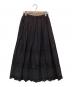 KAGURE（カグレ）の古着「刺繍ギャザースカート」｜ブラック