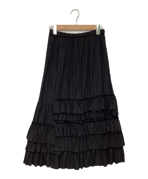 assiette（アシェット）assiette (アシェット) SHIPS別注 ラッフル スカート ブラック サイズ:1の古着・服飾アイテム