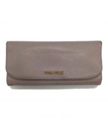 MIU MIU（ミュウミュウ）の古着「MADRAS 長財布」｜ピンク