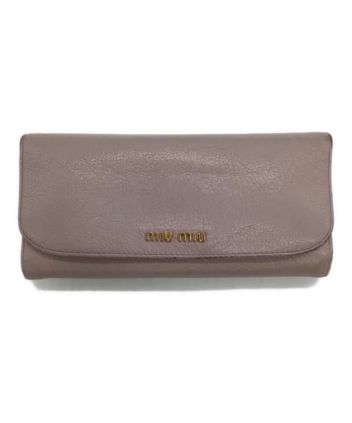 MIU MIU（ミュウミュウ）MIU MIU (ミュウミュウ) MADRAS 長財布 ピンクの古着・服飾アイテム