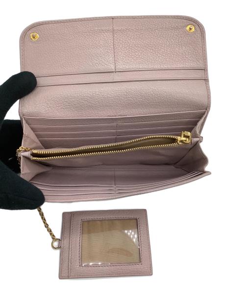 MIU MIU（ミュウミュウ）MIU MIU (ミュウミュウ) MADRAS 長財布 ピンクの古着・服飾アイテム