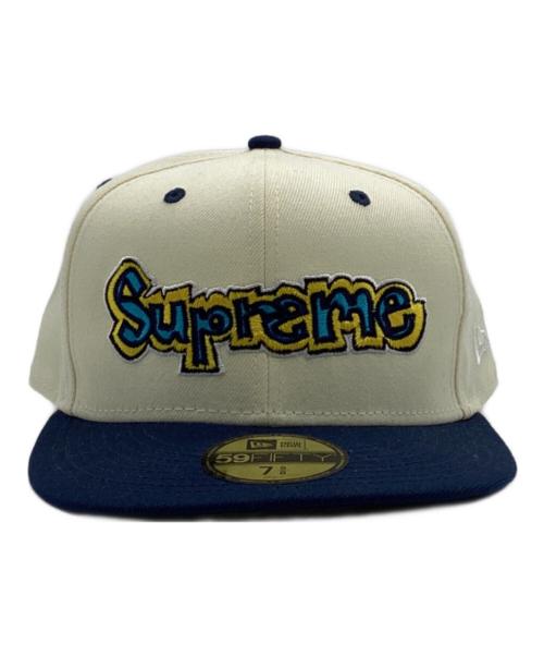 SUPREME（シュプリーム）SUPREME (シュプリーム) New Era (ニューエラ) 59FIFTY（フィフティーナイン フィフティー） キャップ ホワイト×ブルー サイズ:7 5/8の古着・服飾アイテム