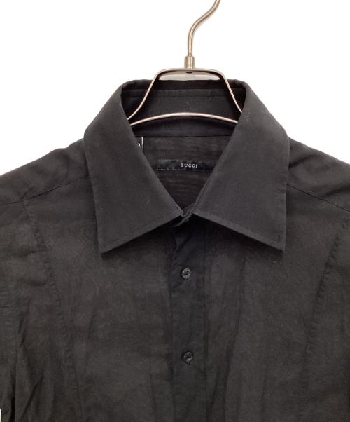 GUCCI（グッチ）GUCCI (グッチ) シアーシャツ ブラック サイズ:40-15 3/4の古着・服飾アイテム