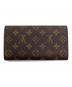 LOUIS VUITTON (ルイ ヴィトン) モノグラム ポシェット・ポルトモネクレディ 長財布 ブラウン：12000円