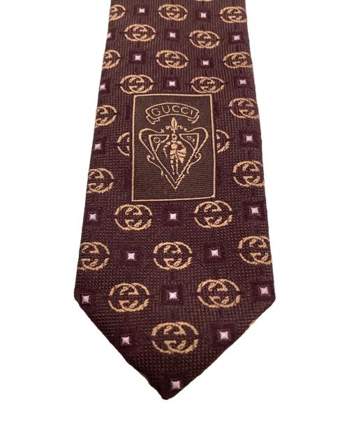 GUCCI（グッチ）GUCCI (グッチ) ネクタイ ブラウン×ベージュ サイズ:表記無の古着・服飾アイテム