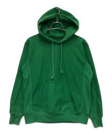 AURALEE（オーラリー）の古着「SUPER MILLED SWEAT P/O PARKA（スーパー ミルド スウェット プルオーバー パーカ）」｜グリーン
