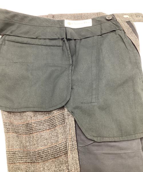 Christian Dior Sports（クリスチャン ディオールスポーツ）Christian Dior Sports (クリスチャン ディオールスポーツ) ウールタックパンツ グレー×ブラウン サイズ:76の古着・服飾アイテム